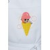 Фартук детский белый с вышивкой Хомяк/мороженое