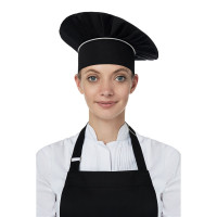 Колпак поварской черный/кант белый