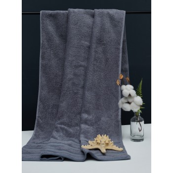 Полотенце махровое Полоски, 70*140 см, темно-серый