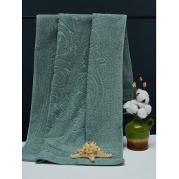 Полотенце махровое, Зигзаг, 50*85 см, зеленый