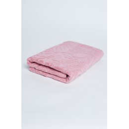 Полотенце махровое, Листья, 70*140 см, серо-розовый