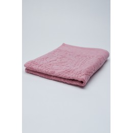 Полотенце махровое, Листья, 50*90 см, серо-розовый